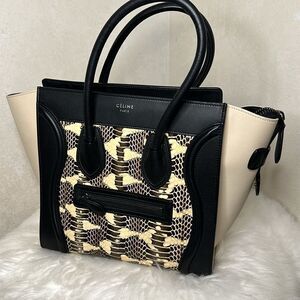 💯Authentic Celine  Water Snake Leather Micro Luggage Handbag🍀